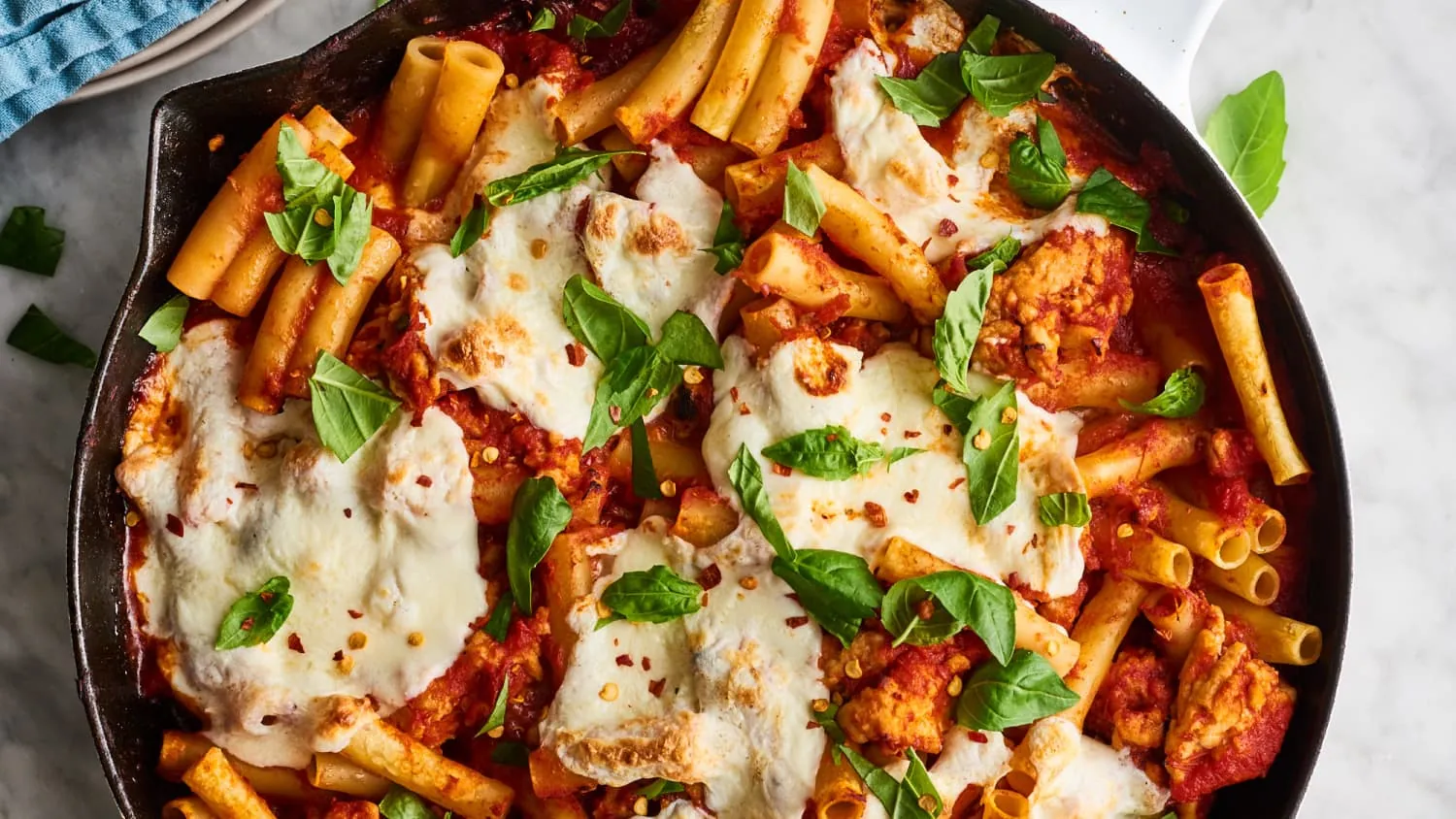 Baked Ziti with Spicy Ground Turkey background