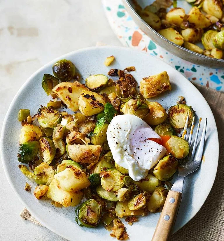 Winter breakfast hash background