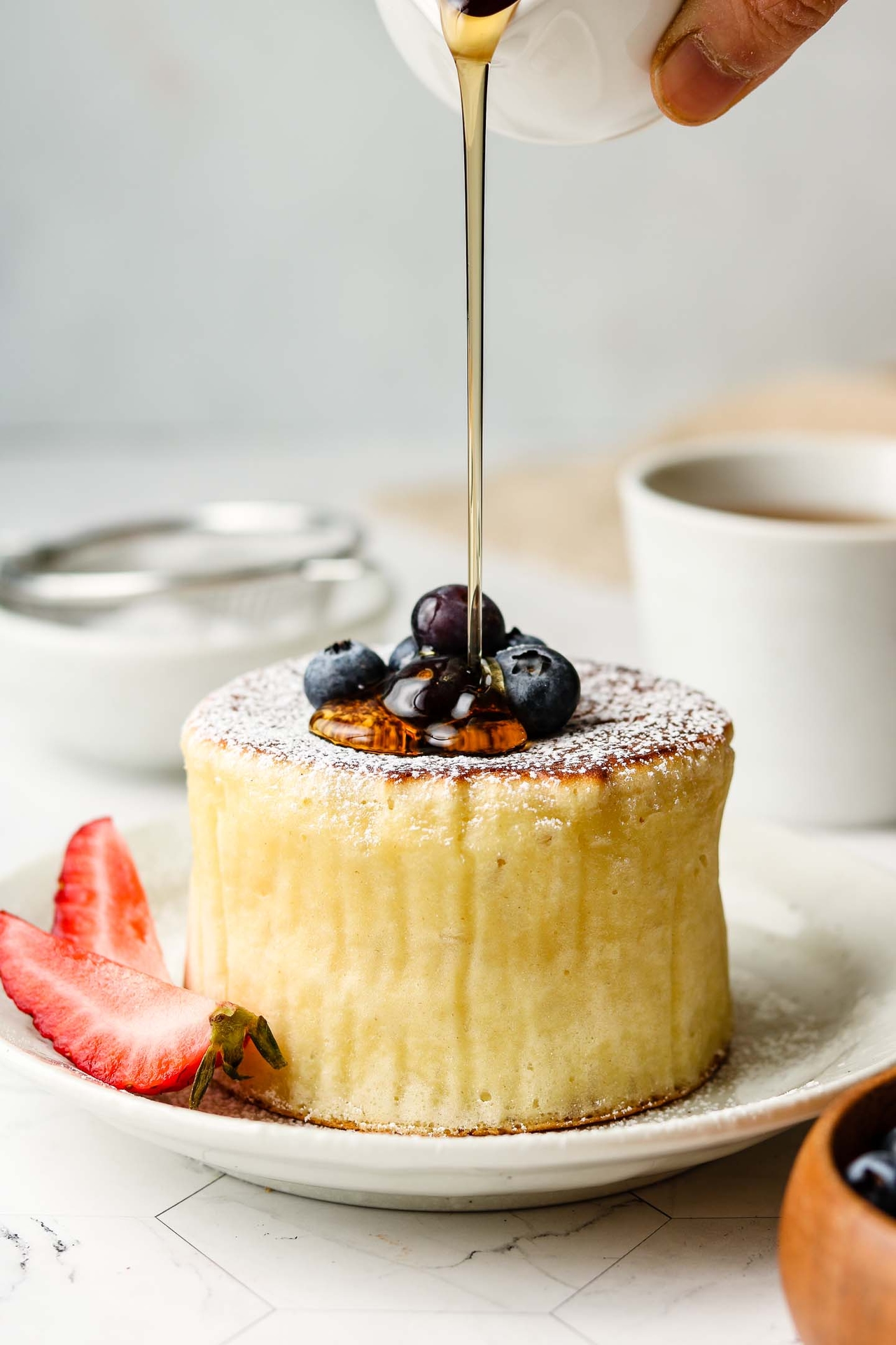 Vegan Fluffy Japanese Pancakes background